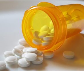 Prescription Medicine Bottle Round White Pills