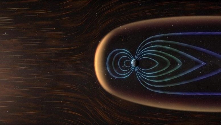 Solar Wind Flows Around Earth’s Magnetic Field