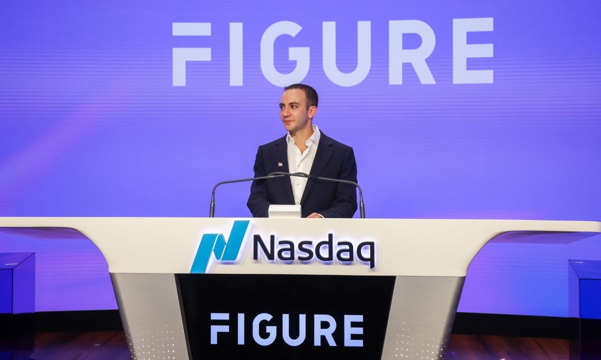 Michael Tannenbaum, chief executive officer of Figure Technology Solutions Inc., during the company's initial public offering at the Nasdaq MarketSite during the in New York, US, on Thursday, Sept. 11, 2025.