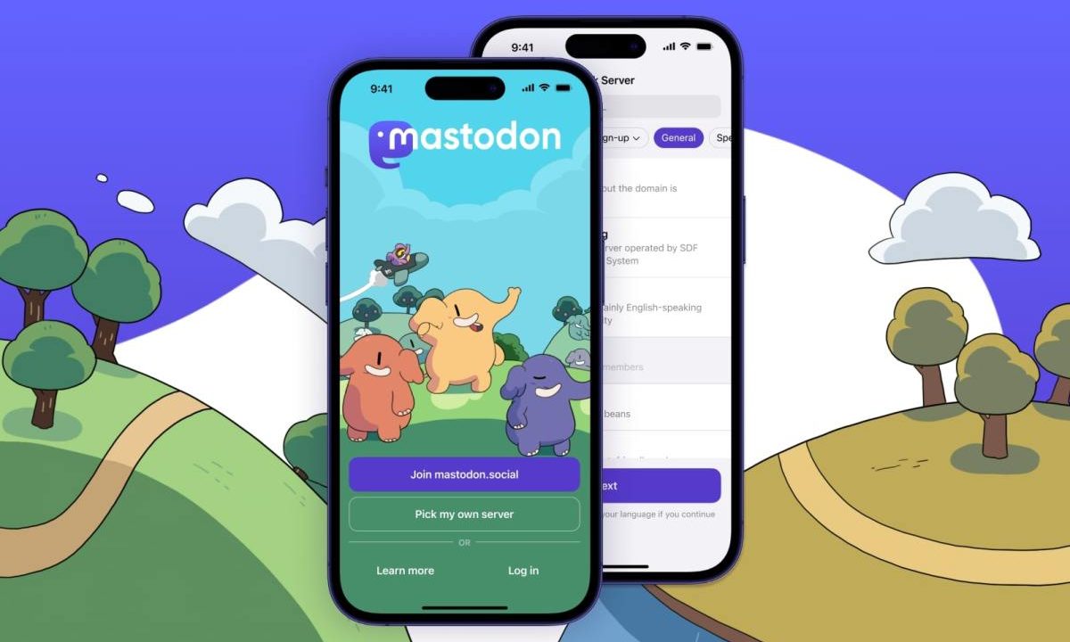 Mastodon displayed on smartphone screens