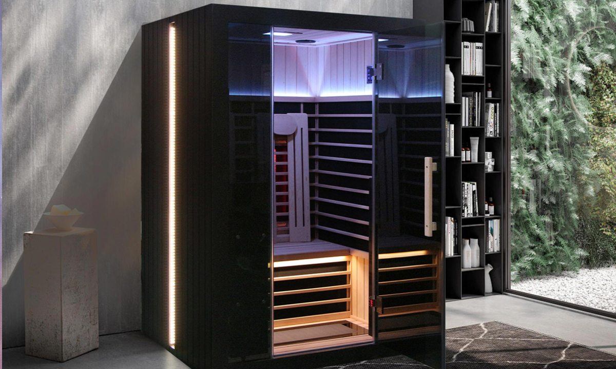 Sun Home's Eclipse Red Light & Infrared Saunas blend two popular sauna technologies into a model meant for the home