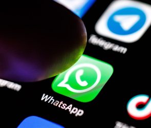 The Whatsapp app logo can be seen on the display of a smartphone on September 2, 2025.
