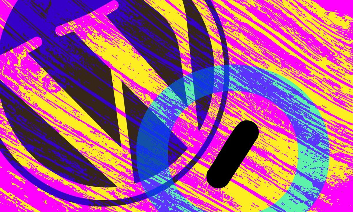 WordPress and Automattic logos with abstract background