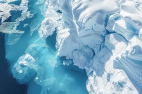 Aerial Melting Iceberg Antarctica