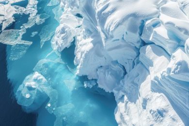 Aerial Melting Iceberg Antarctica