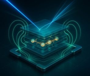 Artistic Impression of a 2D Crystal Inside a Chip