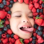 Child Face Berry Strawberries Blueberries Raspberries