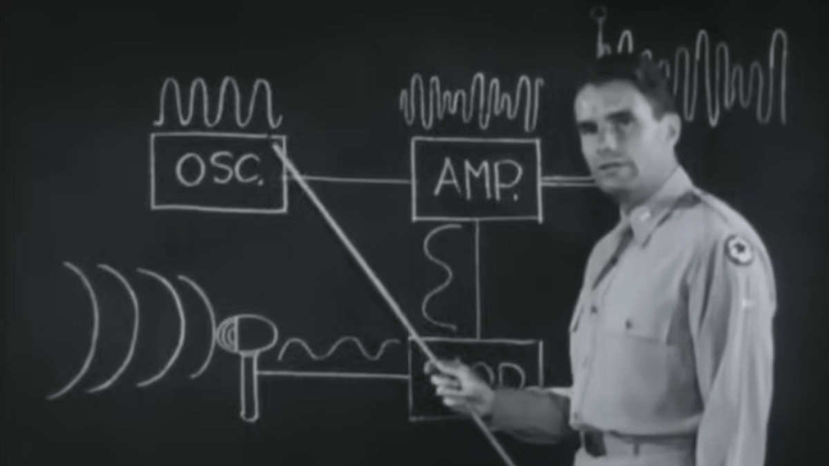Watch a classified FM radio training video from WW2