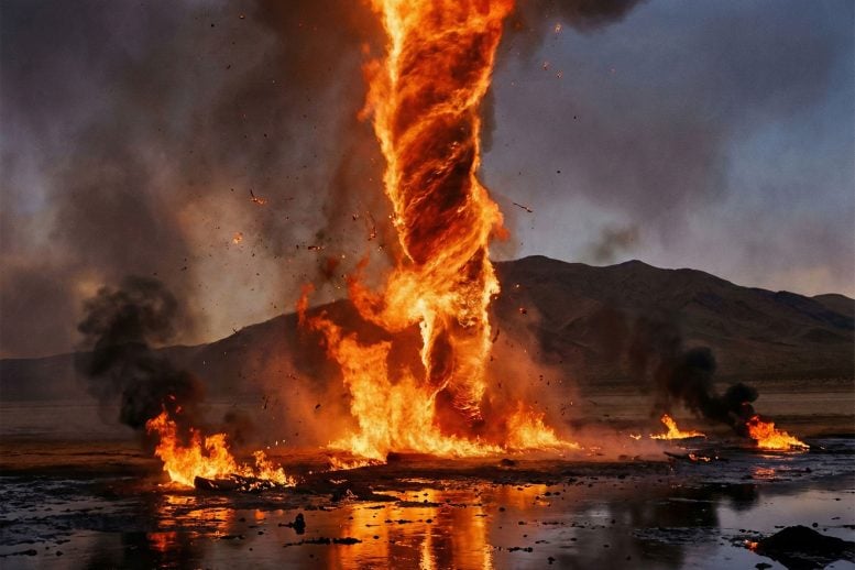 Fire Tornado Oil Spill