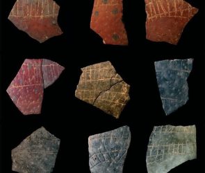 Fragments of Engraved Ostrich Eggshells