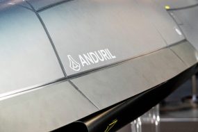 The Anduril Fury, a multi-mission group 5 autonomous air vehicle (AAV), at Anduril's headquarters in Costa Mesa, California.