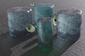 Light Responsive Hydrogel Microstructures Embedded Within a Collagen Network