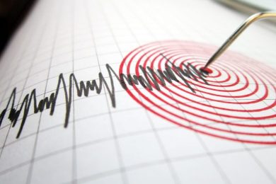 Red Concentric Circles Earthquake Seismograph
