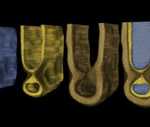 Silicon, Silicon Dioxide and Hafnium Oxide Layers Inside a Transistor Channel