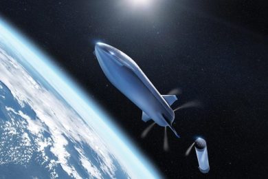 Starship Takes Off From Earth Orbit