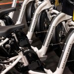 Stored e-bikes in a warehouse at Rad Power Bikes in Seattle.