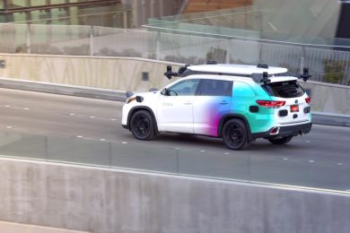 A Zoox test fleet vehicle in Las Vegas